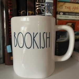 Rae Dunn White Ceramic 'Bookish' Mug